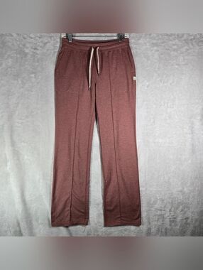Vuori Womens Halo Wide Leg Flare Pants Small S Rosewood Heather Pink Gym Yoga